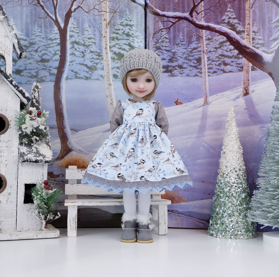 Snowy Chickadee - dress ensemble with Uggs for Ruby Red Fashion Friends doll