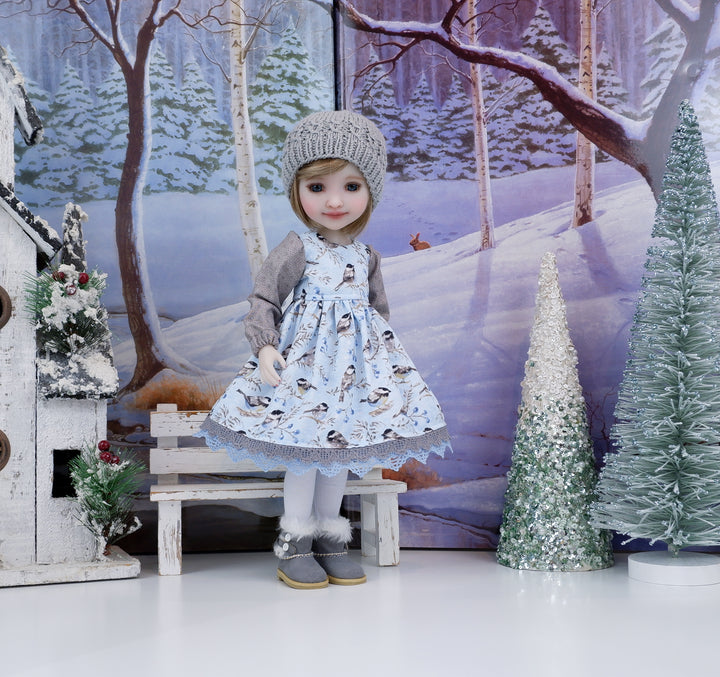 Snowy Chickadee - dress ensemble with Uggs for Ruby Red Fashion Friends doll