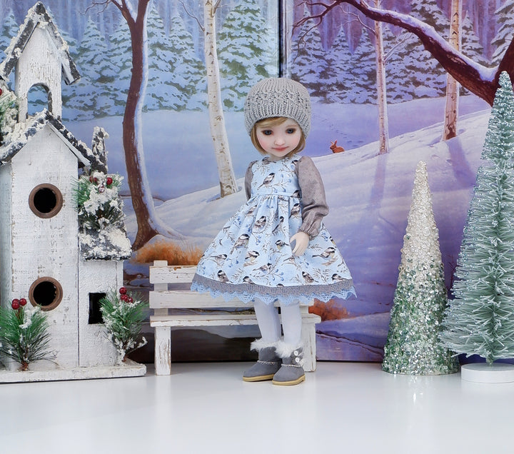 Snowy Chickadee - dress ensemble with Uggs for Ruby Red Fashion Friends doll