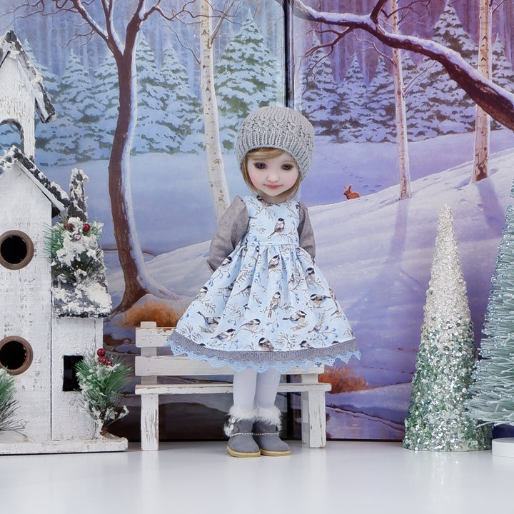 Snowy Chickadee - dress ensemble with Uggs for Ruby Red Fashion Friends doll