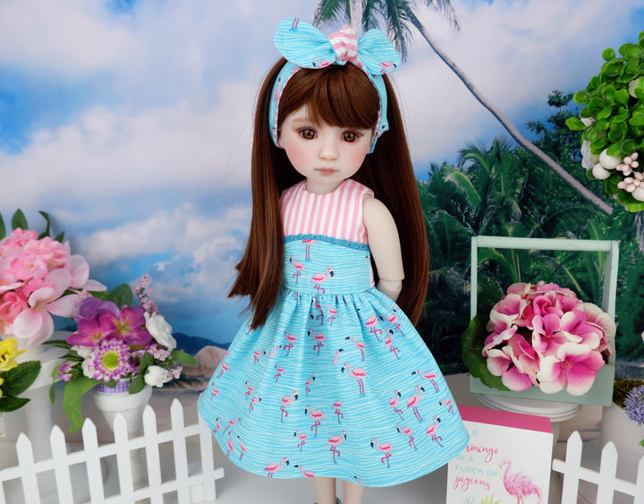 South American Flamingo - dress and sandals for Ruby Red Fashion Friends doll