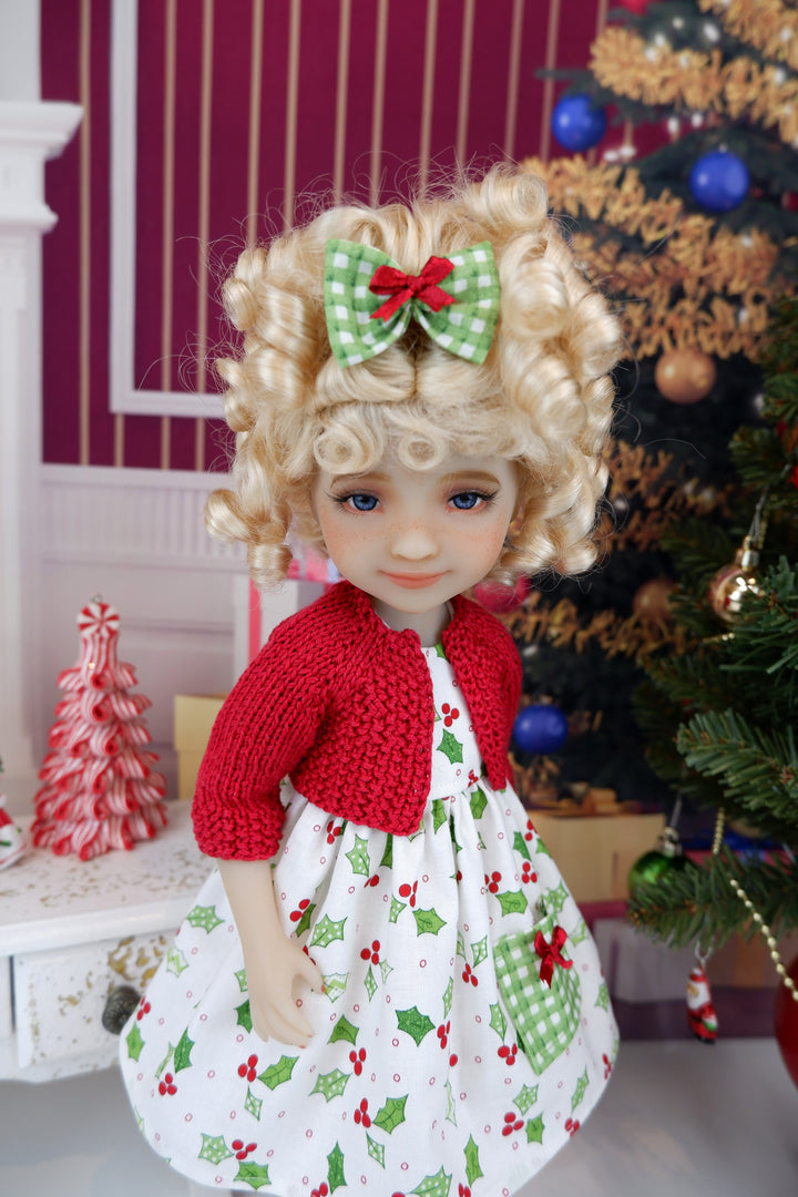 Southern Holly - dress with sweater & shoes for Ruby Red Fashion Friends doll