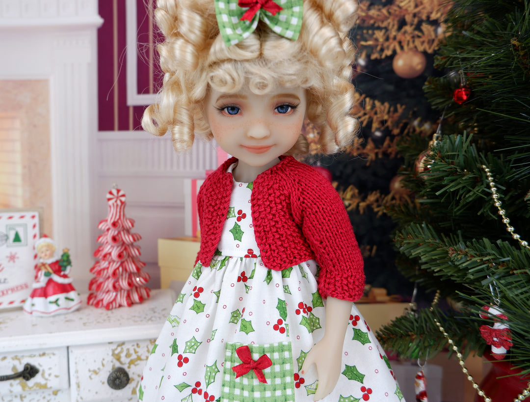 Southern Holly - dress with sweater & shoes for Ruby Red Fashion Friends doll