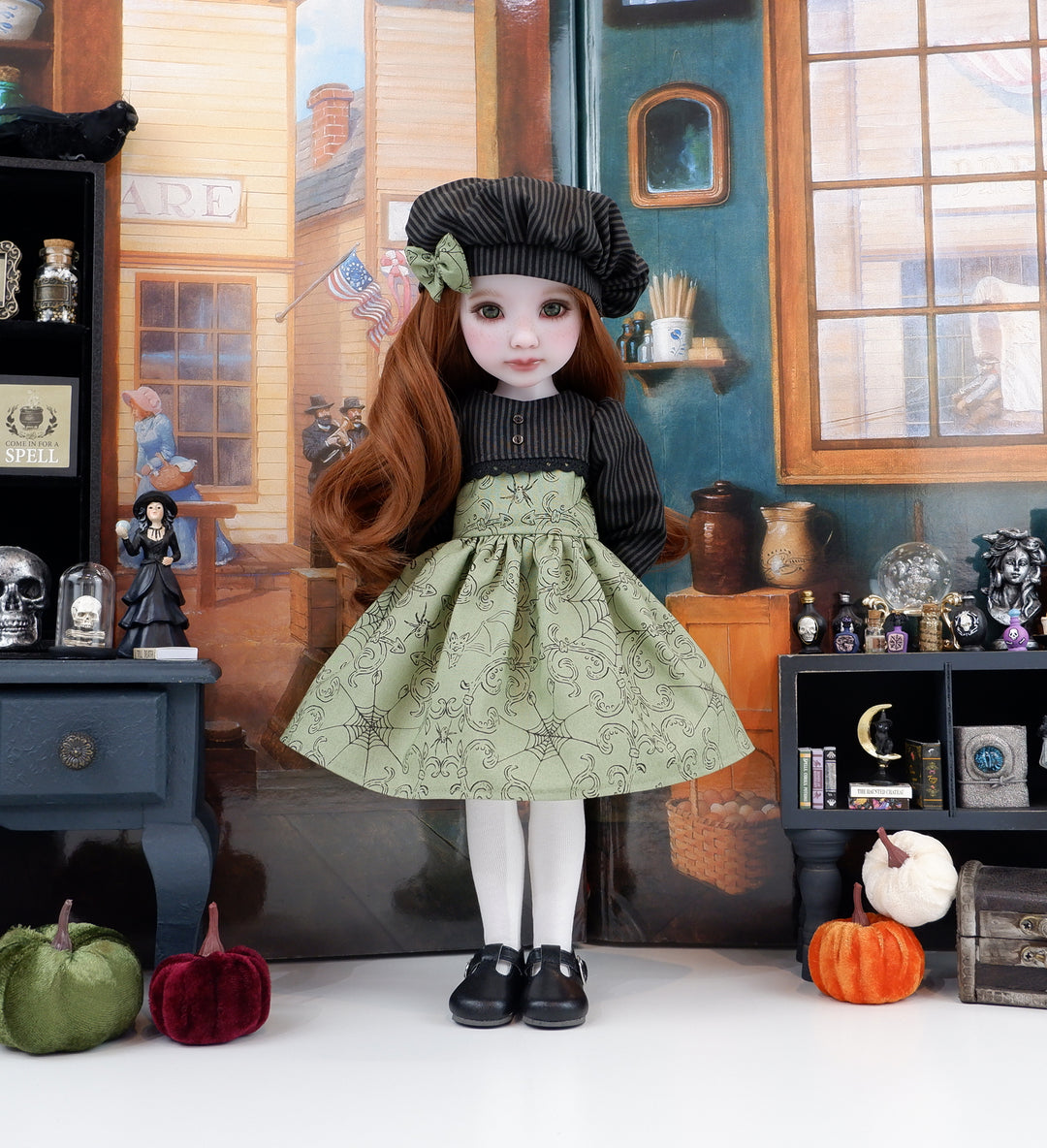 Spellbinding Scrollwork - dress and shoes for Ruby Red Fashion Friends doll