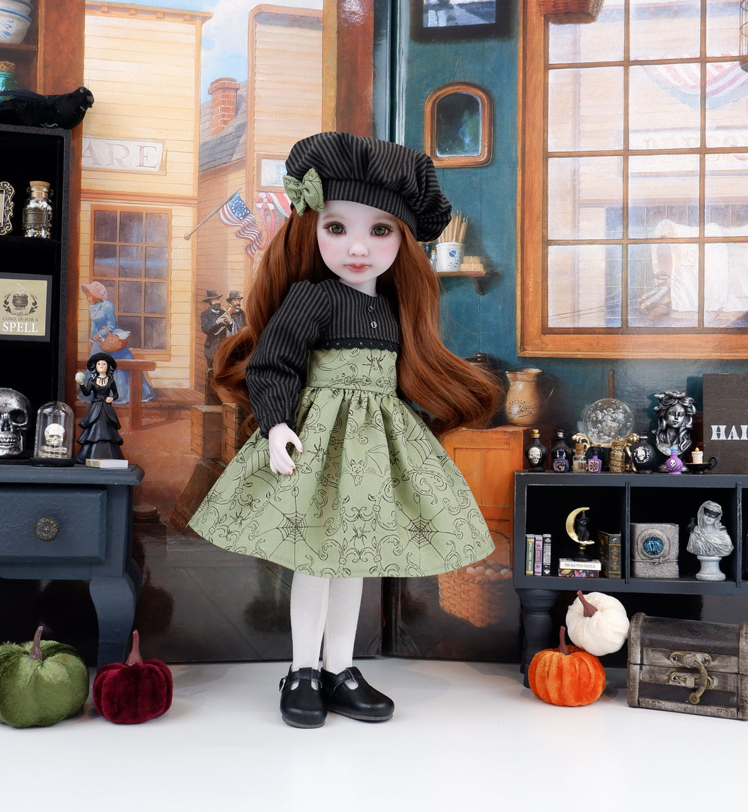 Spellbinding Scrollwork - dress and shoes for Ruby Red Fashion Friends doll