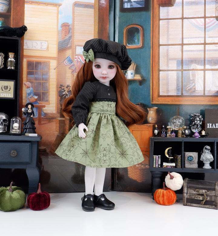 Spellbinding Scrollwork - dress and shoes for Ruby Red Fashion Friends doll