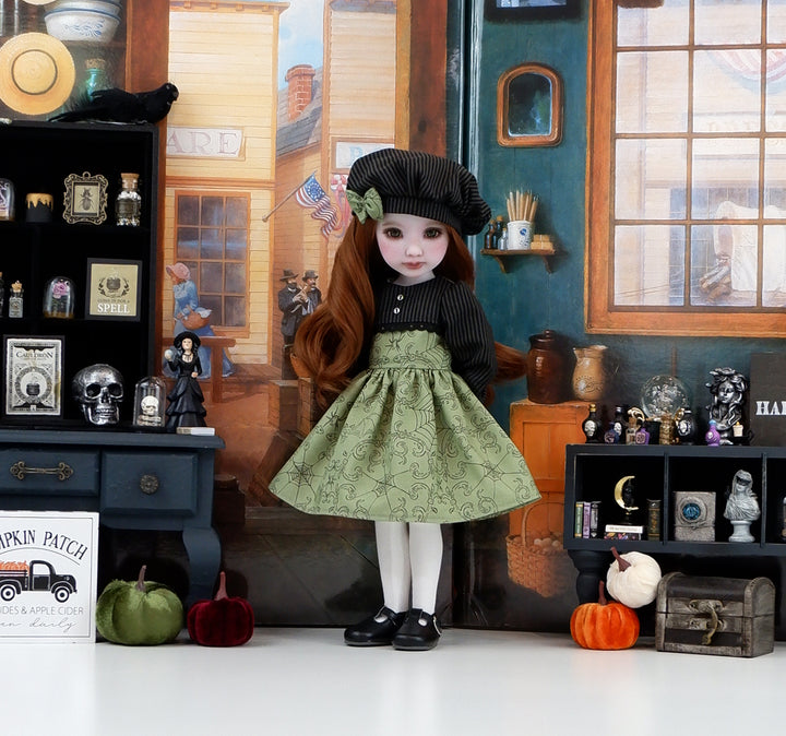 Spellbinding Scrollwork - dress and shoes for Ruby Red Fashion Friends doll