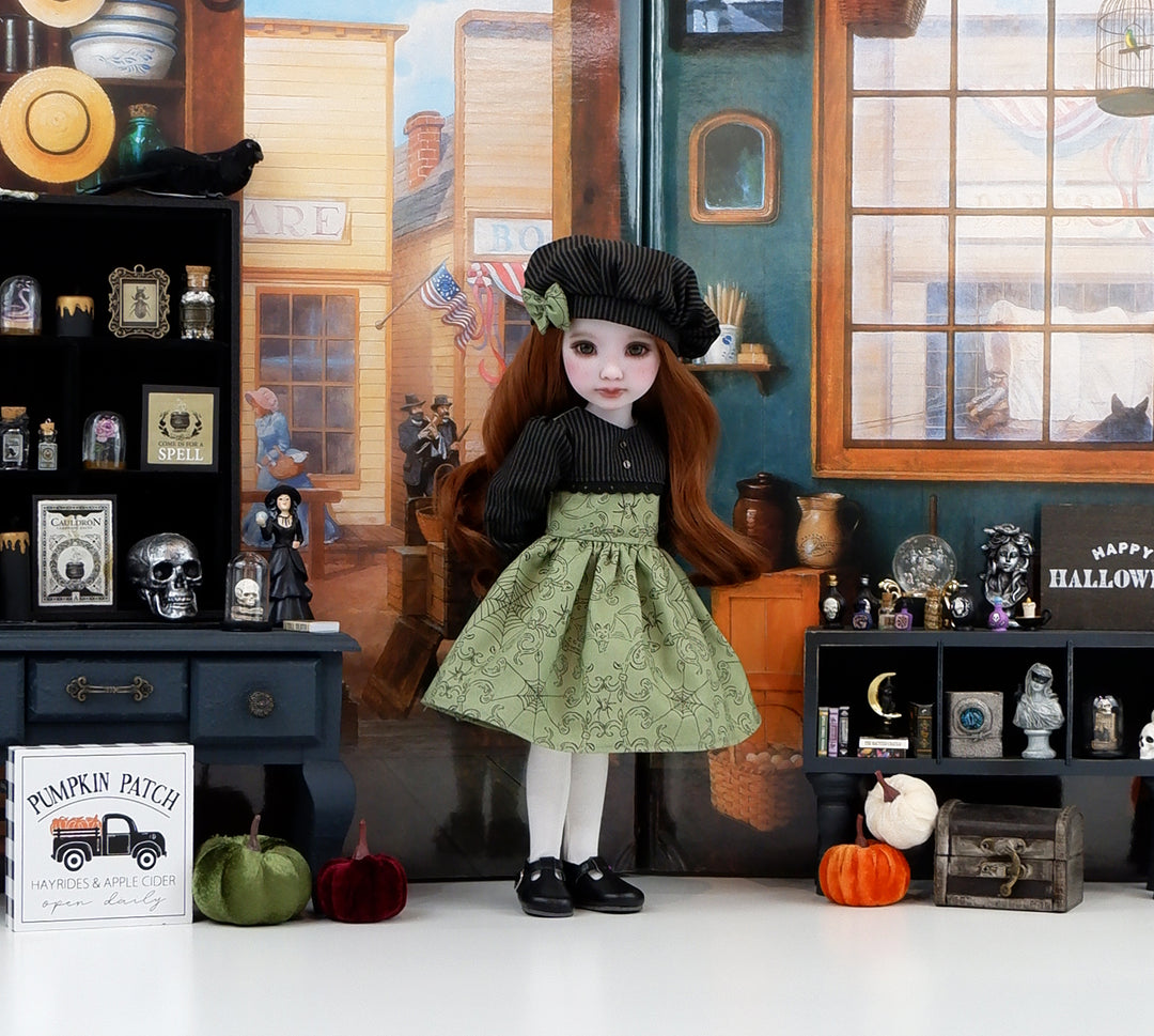 Spellbinding Scrollwork - dress and shoes for Ruby Red Fashion Friends doll