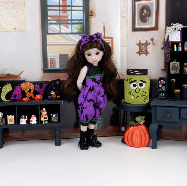 Spooky Bats - romper with boots for Ruby Red Fashion Friends doll