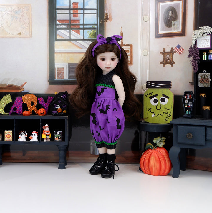 Spooky Bats - romper with boots for Ruby Red Fashion Friends doll