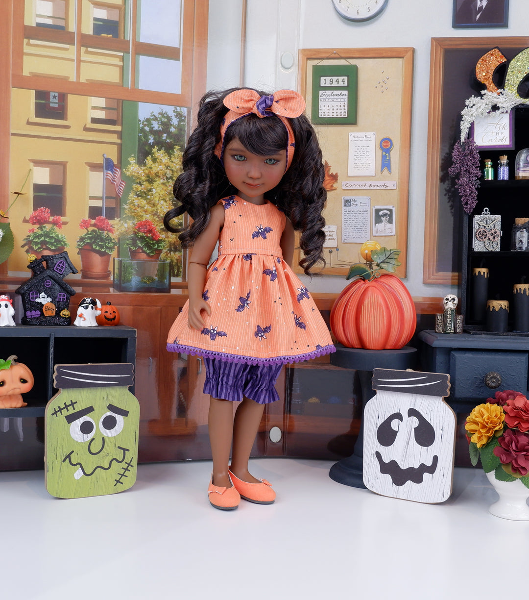 Spooky Cute - top & bloomers with shoes for Ruby Red Fashion Friends doll