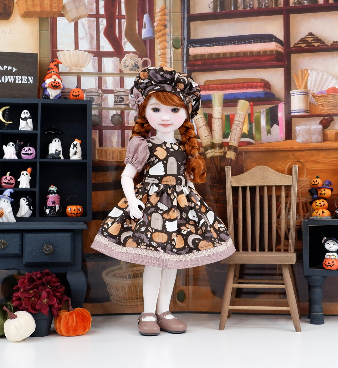 Spooky Tombstones - dress and shoes for Ruby Red Fashion Friends doll