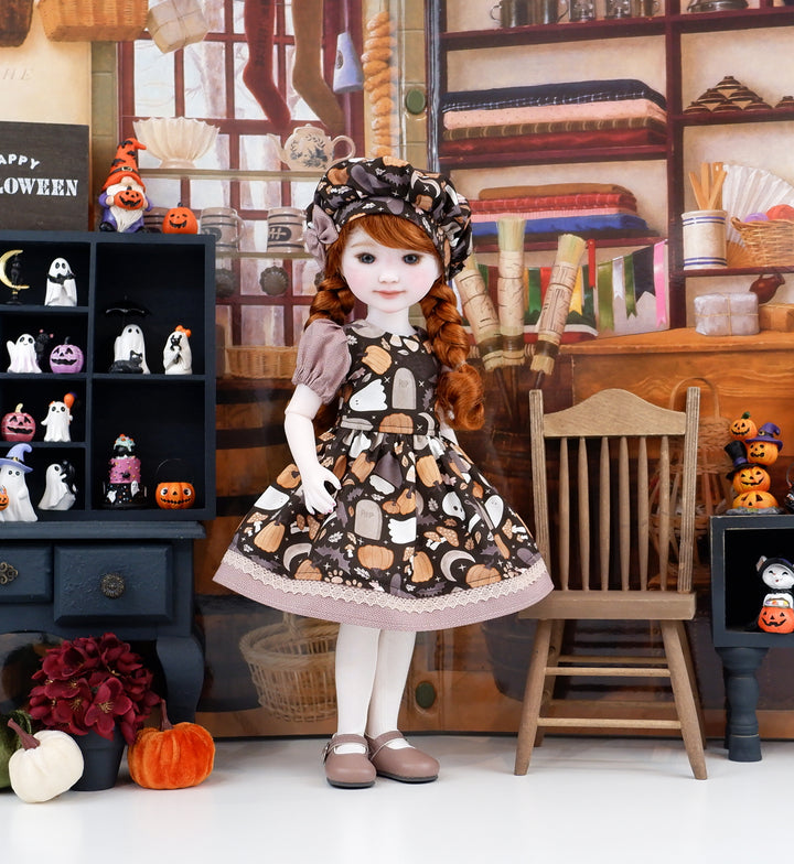 Spooky Tombstones - dress and shoes for Ruby Red Fashion Friends doll