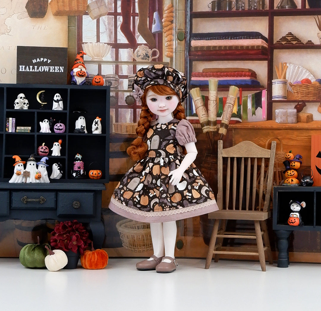 Spooky Tombstones - dress and shoes for Ruby Red Fashion Friends doll