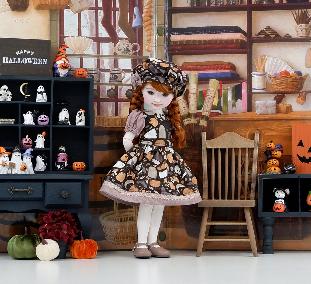 Spooky Tombstones - dress and shoes for Ruby Red Fashion Friends doll
