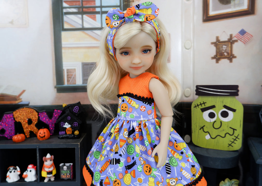 Spooky Treats - dress and sandals for Ruby Red Fashion Friends doll