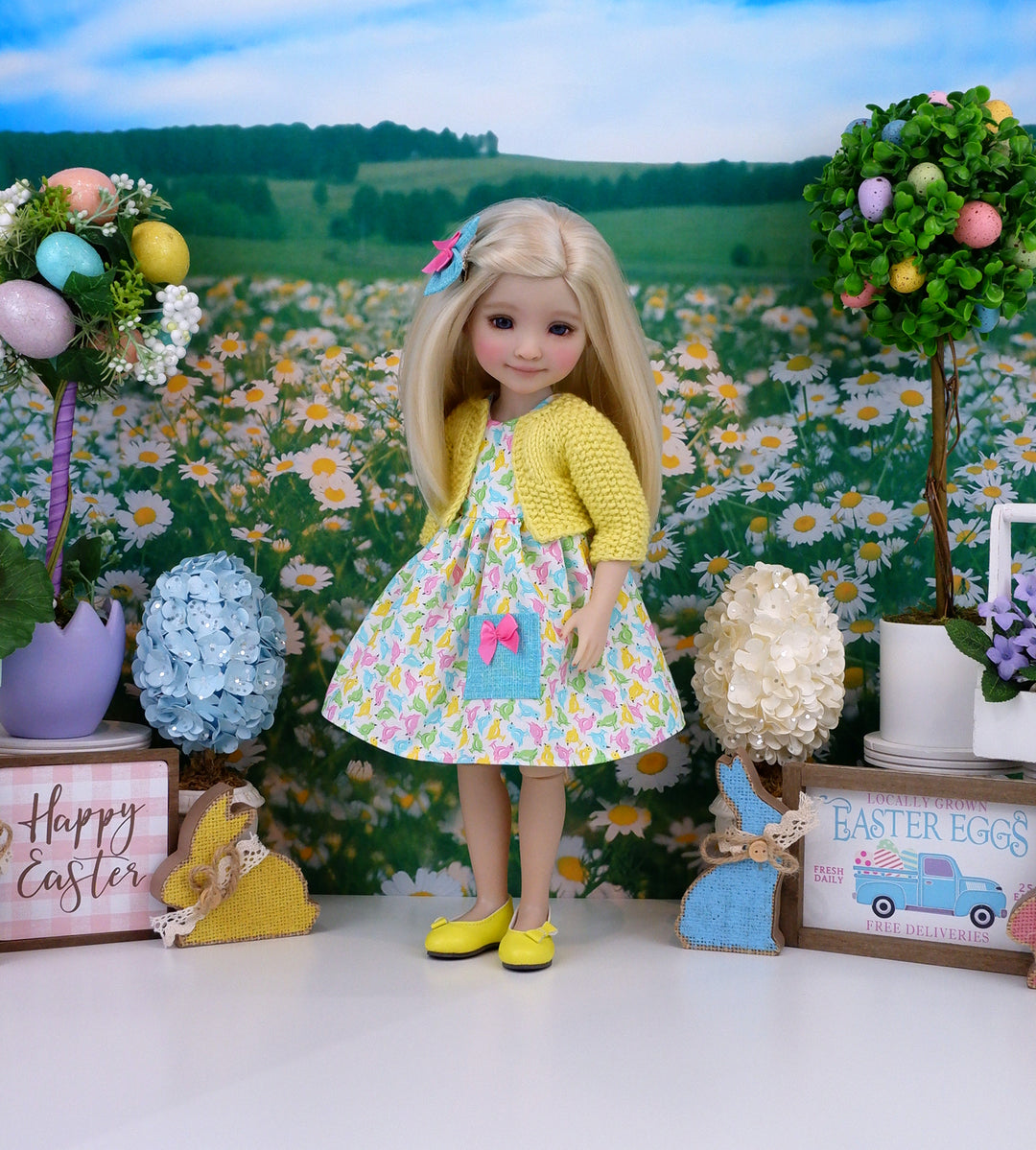 Spring Chicks - dress & sweater with shoes for Ruby Red Fashion Friends doll