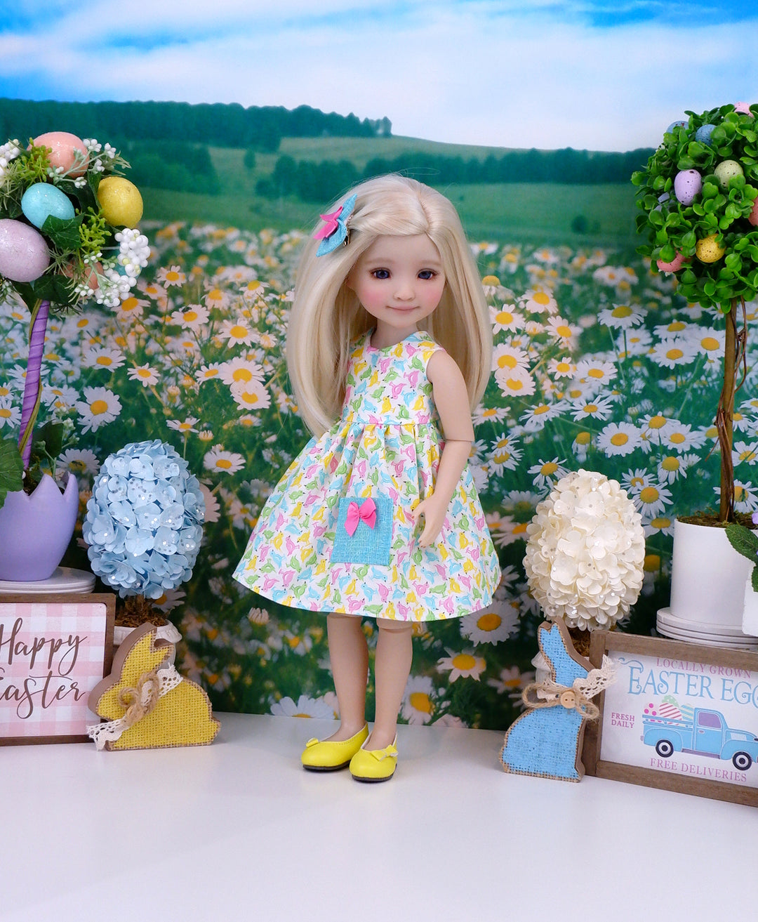 Spring Chicks - dress & sweater with shoes for Ruby Red Fashion Friends doll