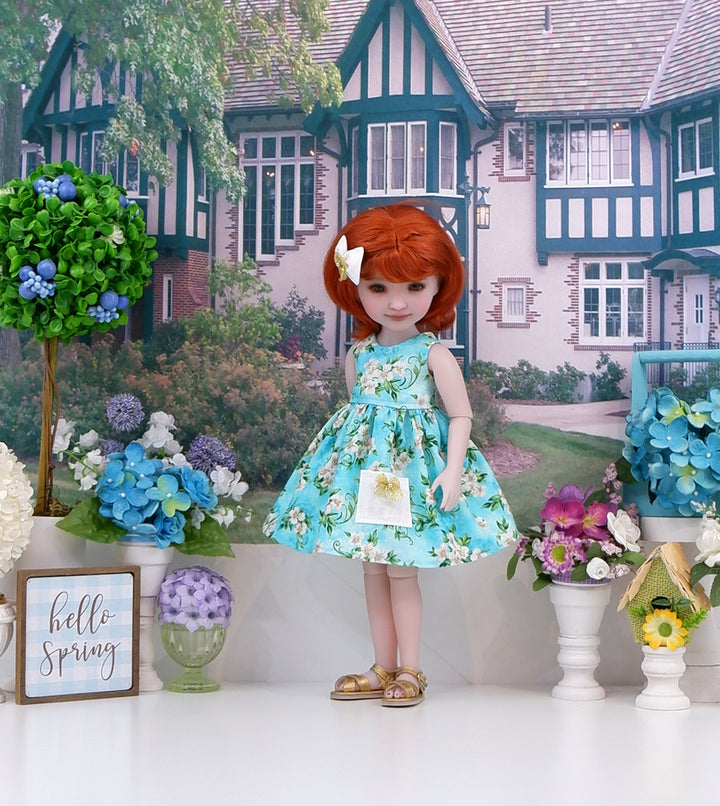 Spring Gardenia - dress & sweater with sandals for Ruby Red Fashion Friends doll