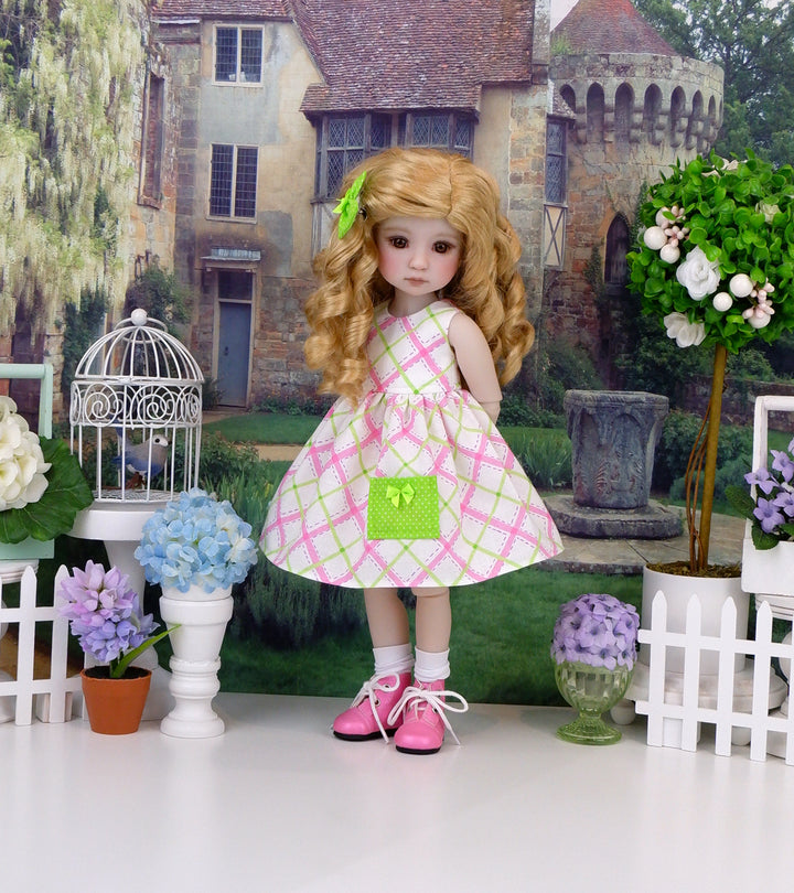 Spring Plaid - dress with boots for Ruby Red Fashion Friends doll