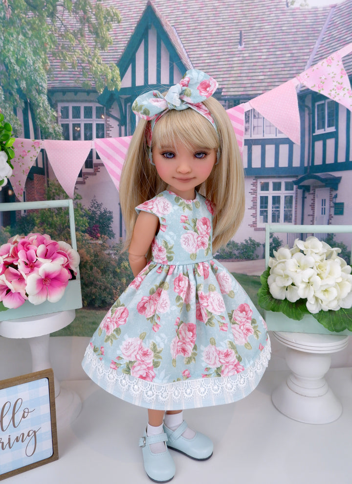 Spring Rosebed - dress with shoes for Ruby Red Fashion Friends doll