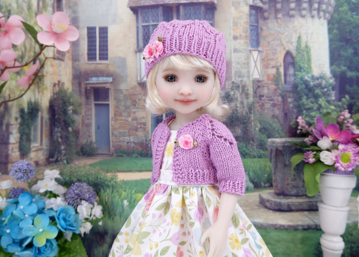 Springtime Floral - dress and sweater with shoes for Ruby Red Fashion Friends doll