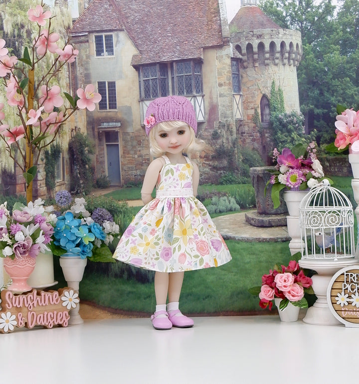 Springtime Floral - dress and sweater with shoes for Ruby Red Fashion Friends doll