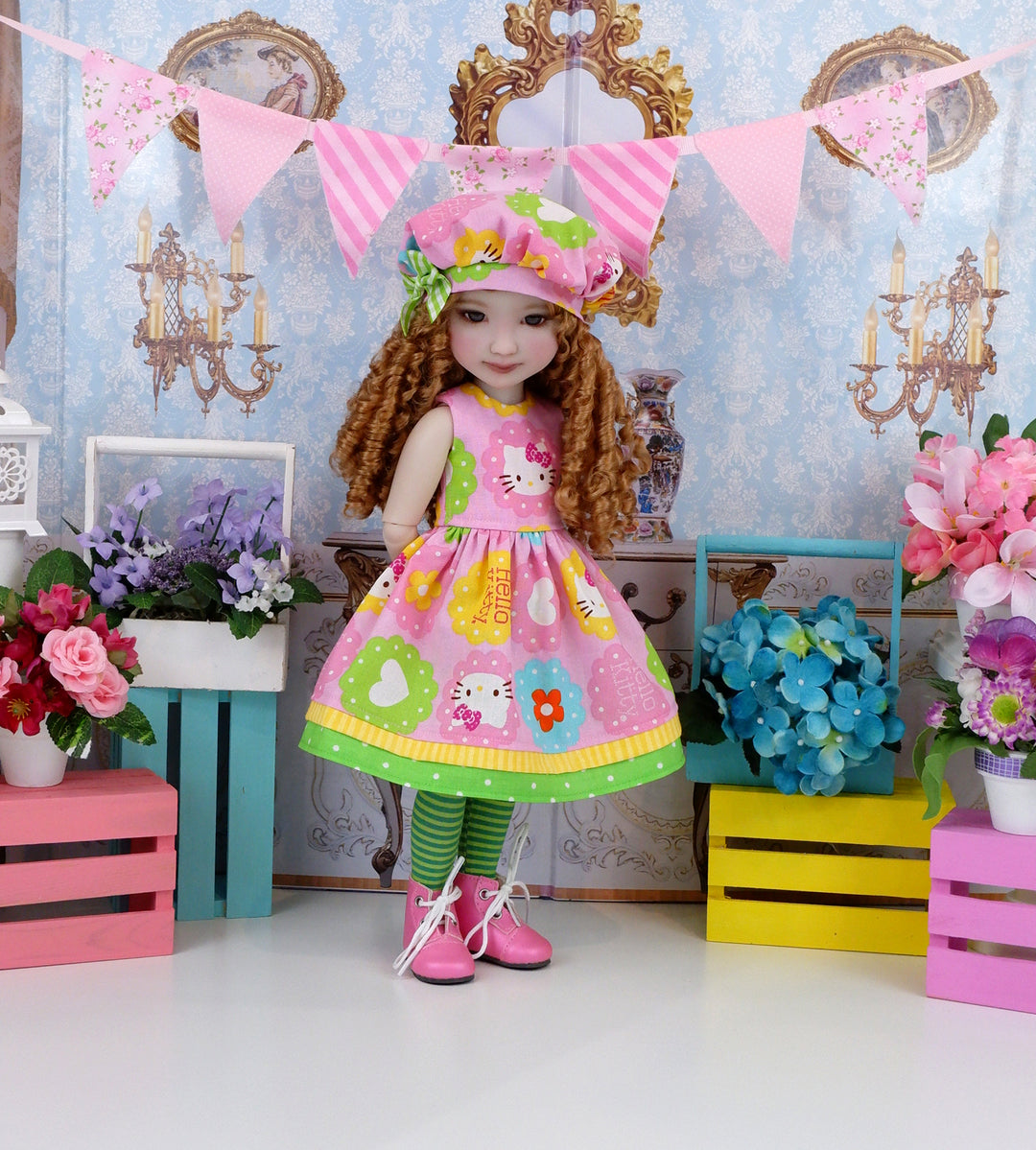 barbie hello kitty red dress fashion Hello kitty outfit for fashionista doll
