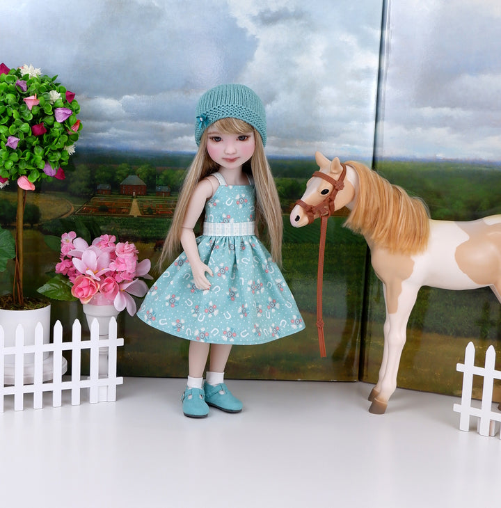 Stable Girl - dress and sweater set with shoes for Ruby Red Fashion Friends doll