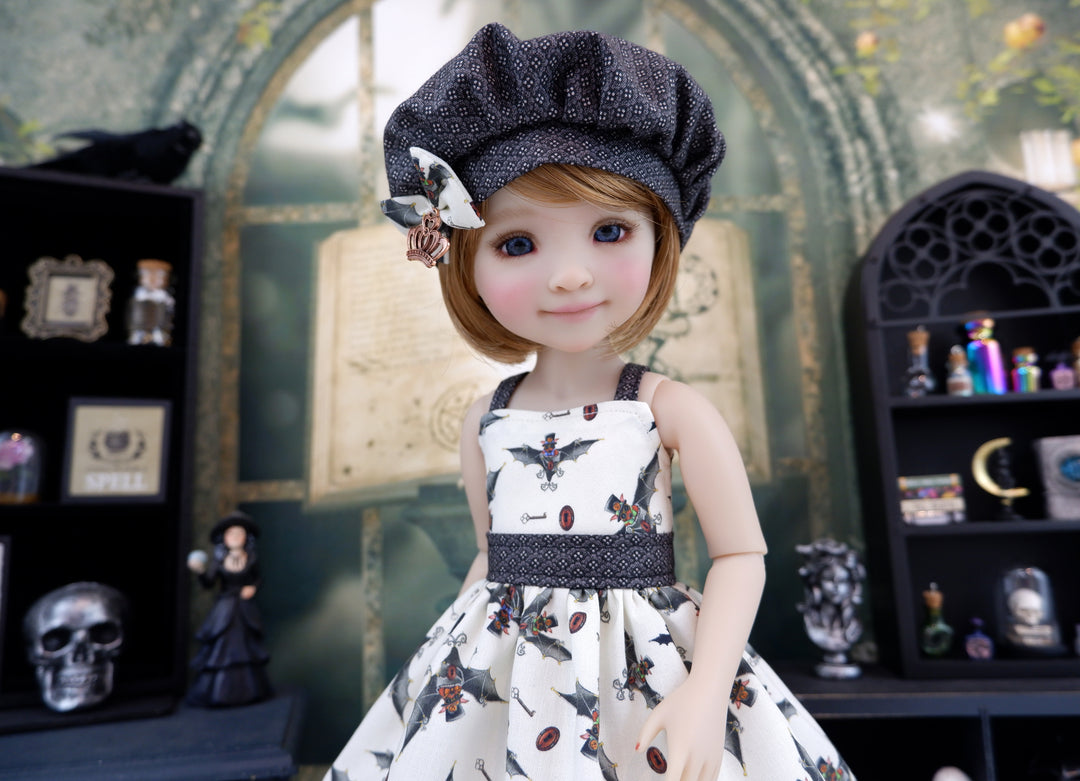 Steampunk Bats - dress with saddle shoes for Ruby Red Fashion Friends doll
