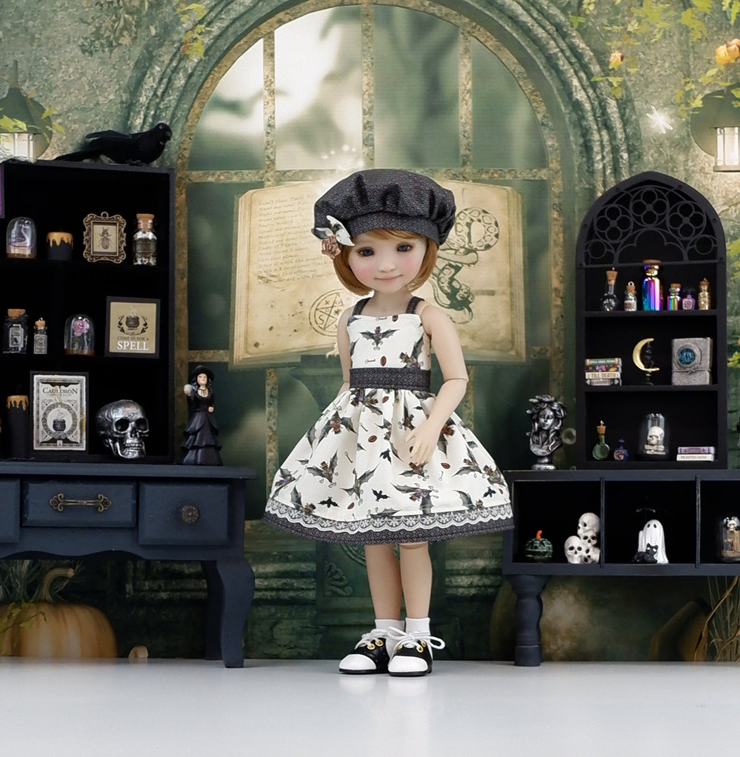 Steampunk Bats - dress with saddle shoes for Ruby Red Fashion Friends doll