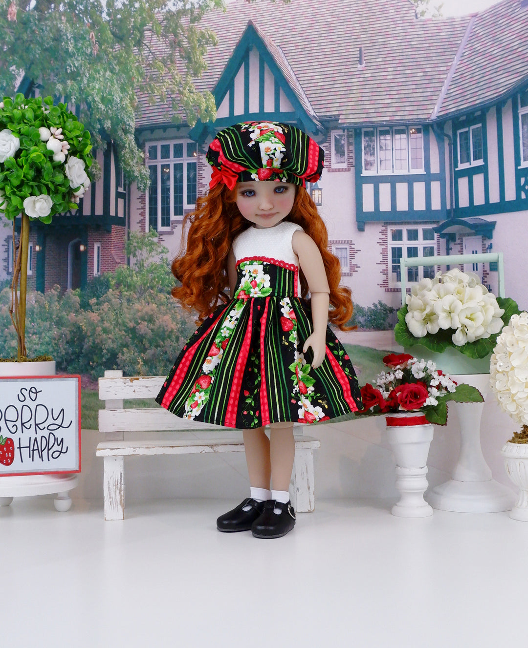 Strawberry Fields - dress and shoes for Ruby Red Fashion Friends doll