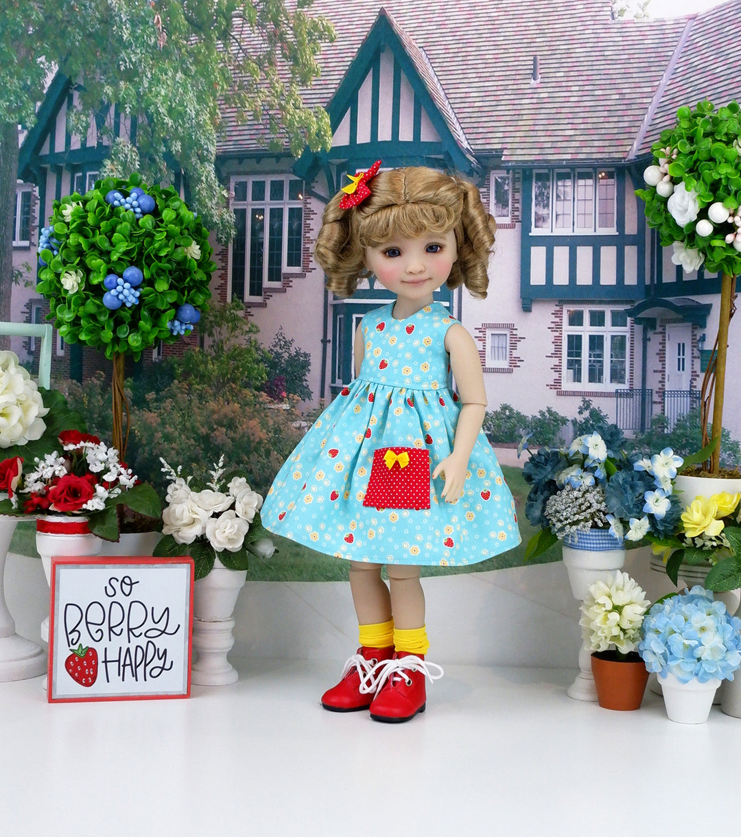 Strawberry Garden - dress with boots for Ruby Red Fashion Friends doll