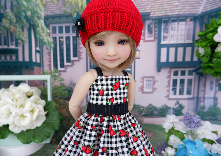 Strawberry Picnic - dress & sweater with saddle shoes for Ruby Red Fashion Friends doll