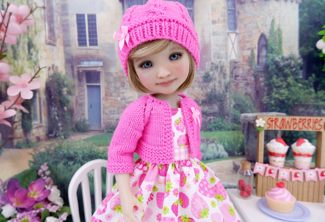 Strawberry Sweets - dress, sweater and shoes for Ruby Red Fashion Friends doll