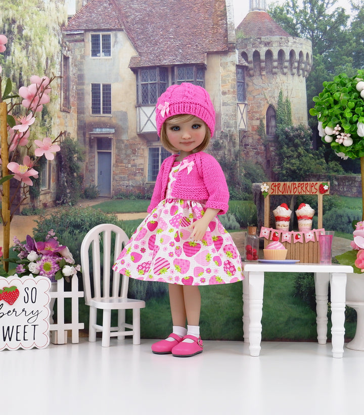 Strawberry Sweets - dress, sweater and shoes for Ruby Red Fashion Friends doll