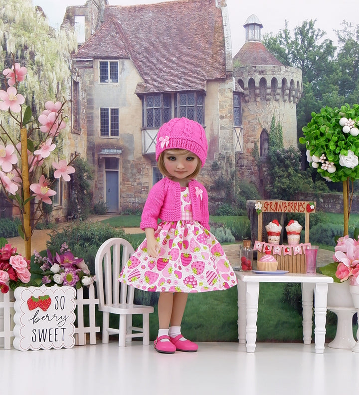 Strawberry Sweets - dress, sweater and shoes for Ruby Red Fashion Friends doll