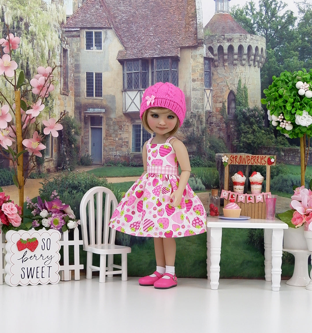 Strawberry Sweets - dress, sweater and shoes for Ruby Red Fashion Friends doll