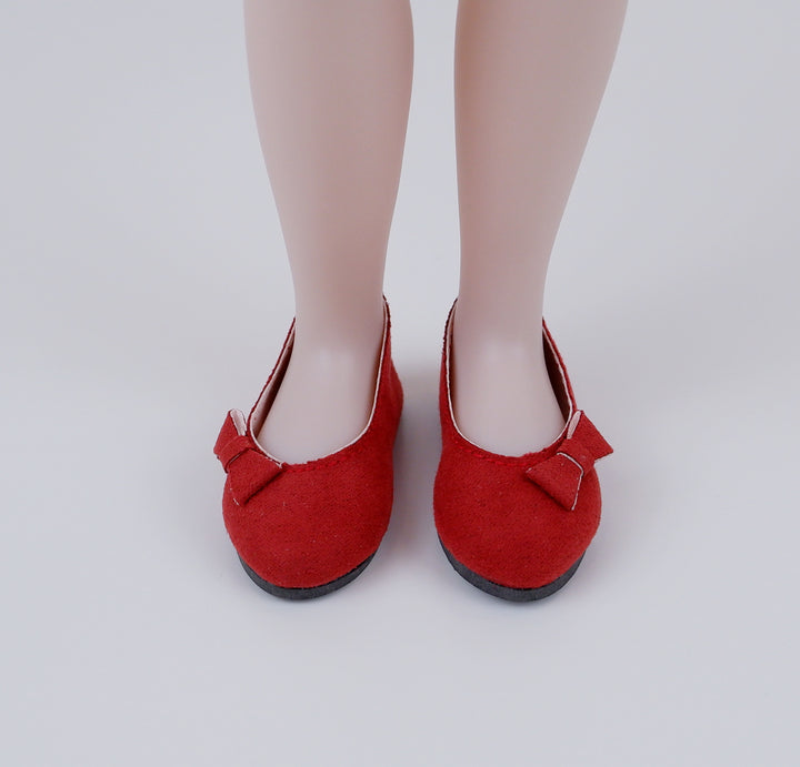 Bow Toe Ballet Flats - Suede Rust