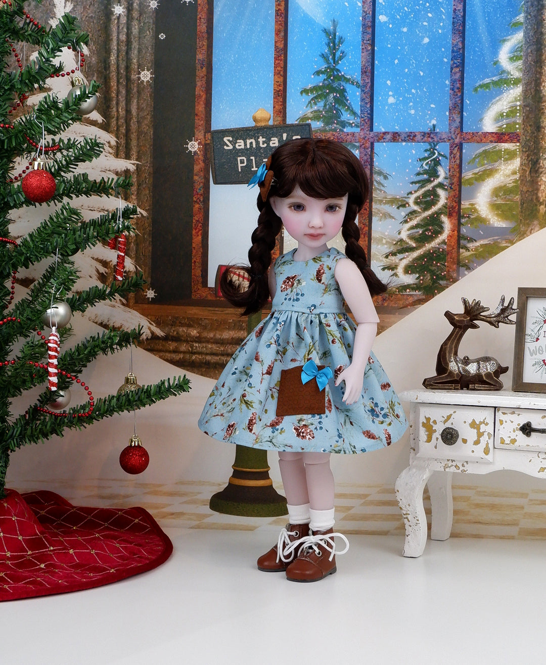 Sugar Pine - dress with sweater & boots for Ruby Red Fashion Friends doll