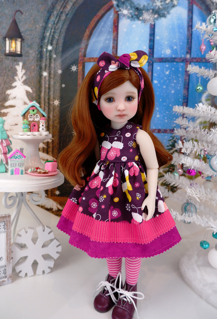Sugar Plum Mittens - dress with boots for Ruby Red Fashion Friends doll