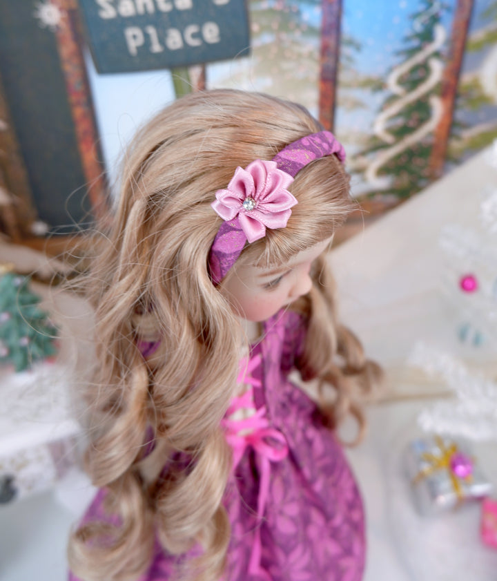 Sugar Plum Poinsettias - dirndl dress with boots for Ruby Red Fashion Friends doll