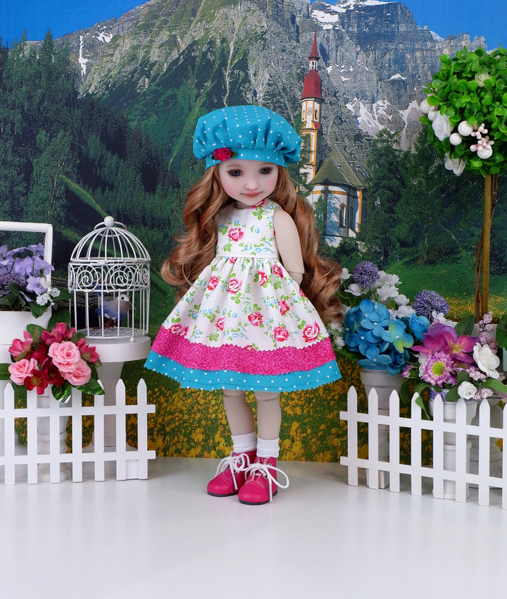 Sugar Roses - dress with boots for Ruby Red Fashion Friends doll