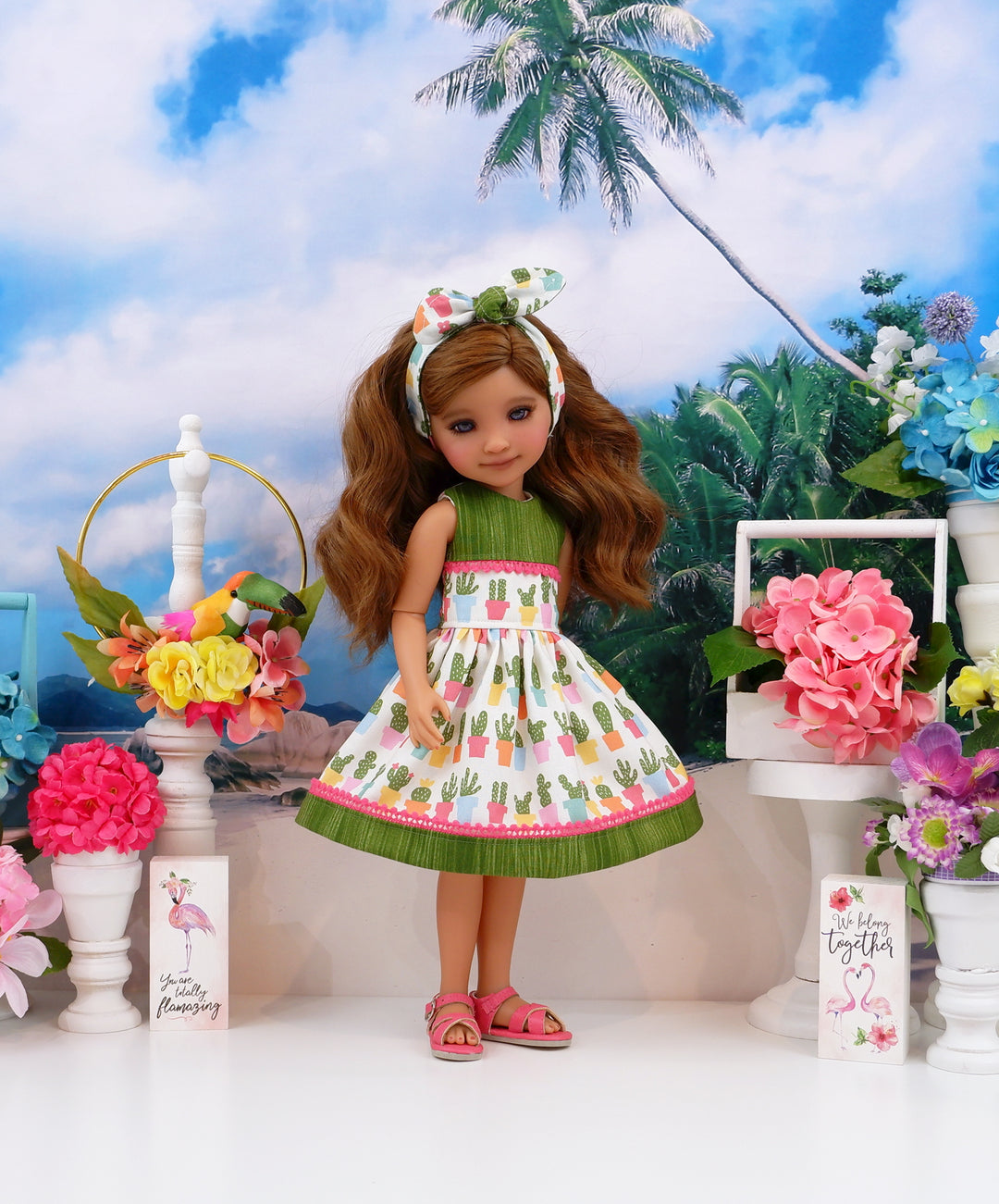 Summer Cactus - dress and sandals for Ruby Red Fashion Friends doll
