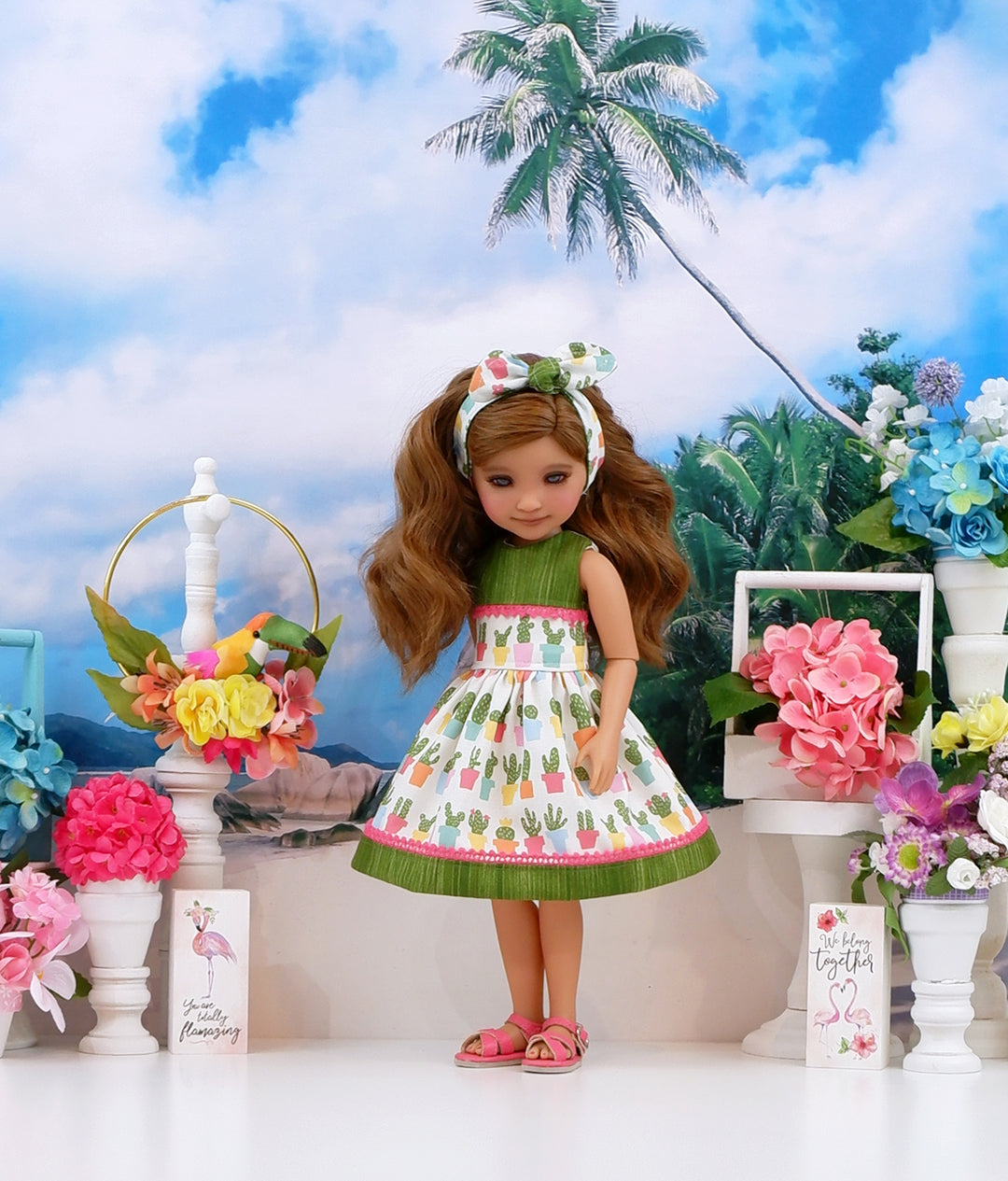 Summer Cactus - dress and sandals for Ruby Red Fashion Friends doll