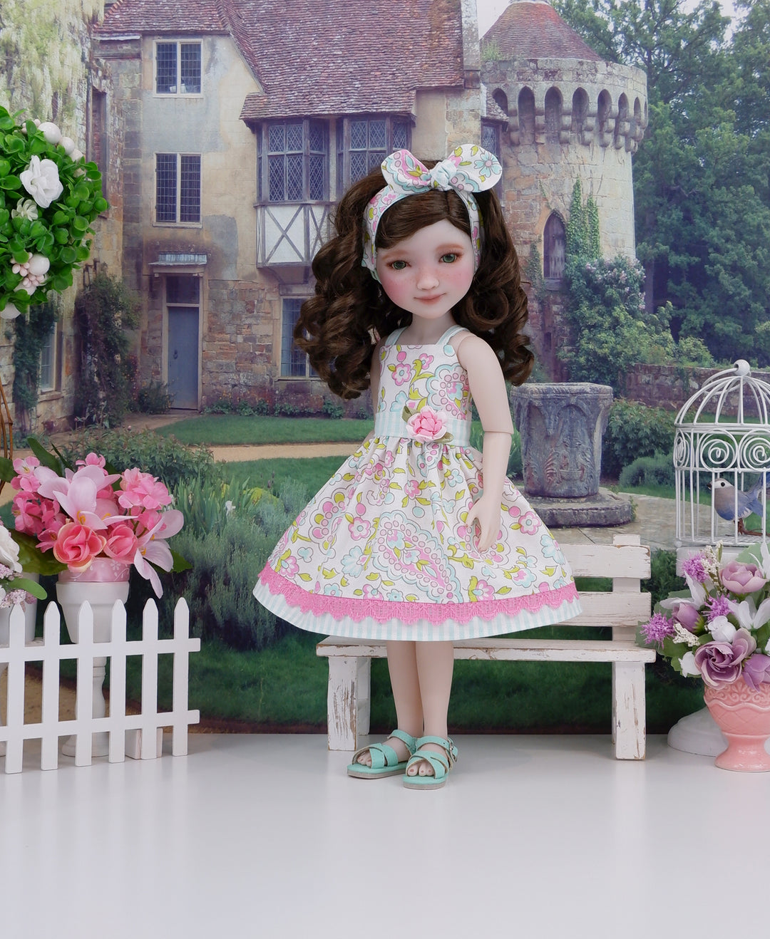 Summer Paisley - dress with sandals for Ruby Red Fashion Friends doll