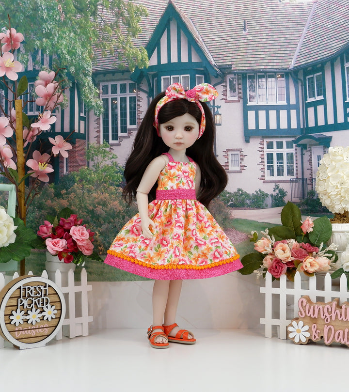 Summer Sunrise - dress with sandals for Ruby Red Fashion Friends doll