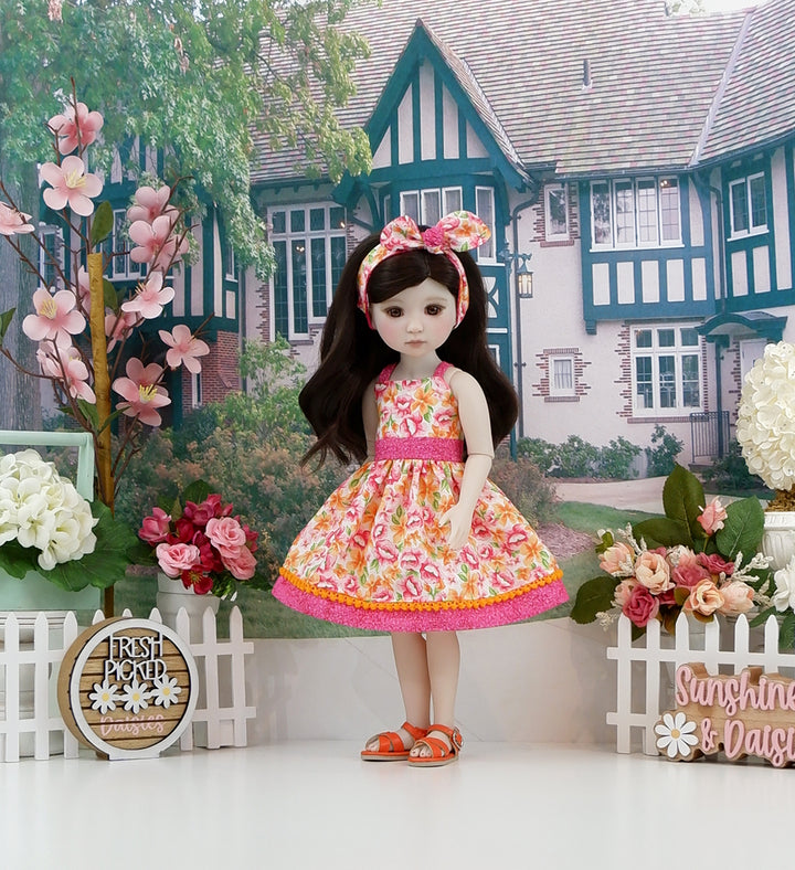 Summer Sunrise - dress with sandals for Ruby Red Fashion Friends doll