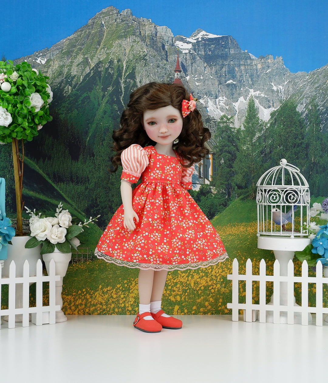 Summer Tangerine - dress and shoes for Ruby Red Fashion Friends doll