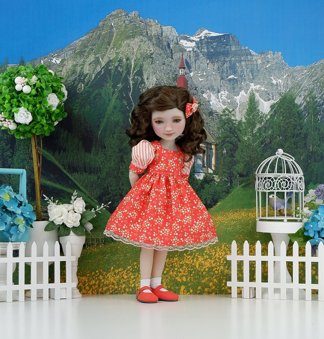Summer Tangerine - dress and shoes for Ruby Red Fashion Friends doll